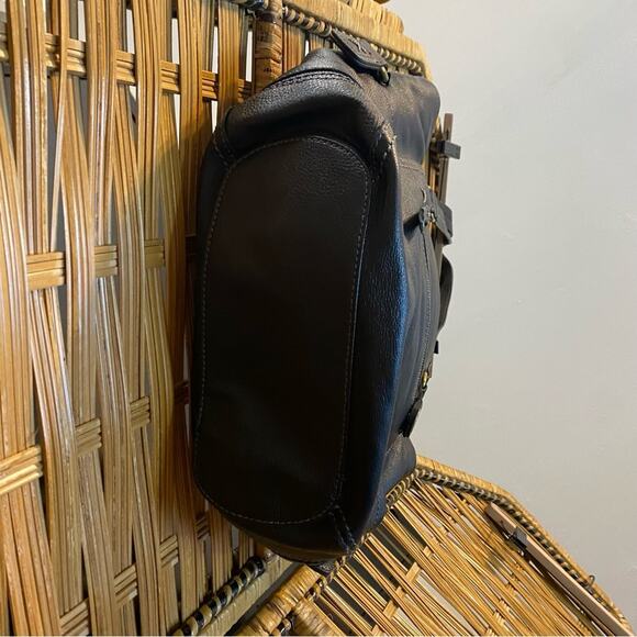 The Sak Black Leather Tote Bag classic purse shoulder bag handbag - Picture 6 of 11